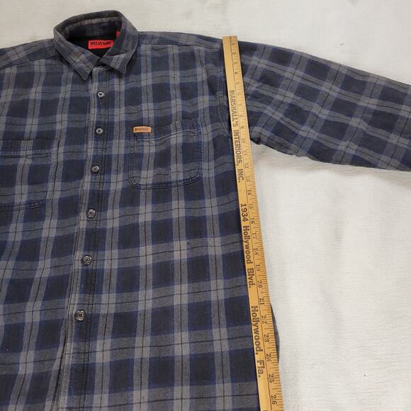 Wolverine Shirt Jacket Mens Sz L Black Flannel Fleece Lined Shacket Gorpcore Y2k - Picture 14 of 16
